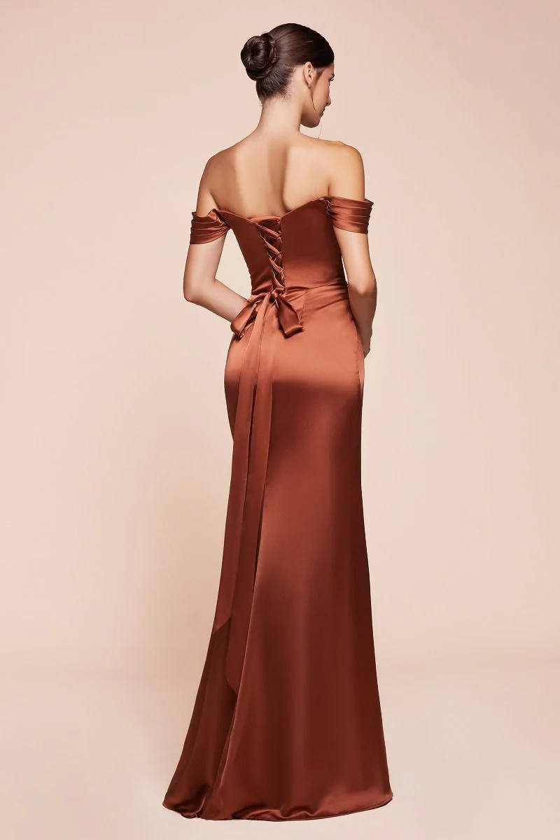 EMERSON GOWN - OFF THE SHOULDER LUXE SATIN DRESS - Image 6