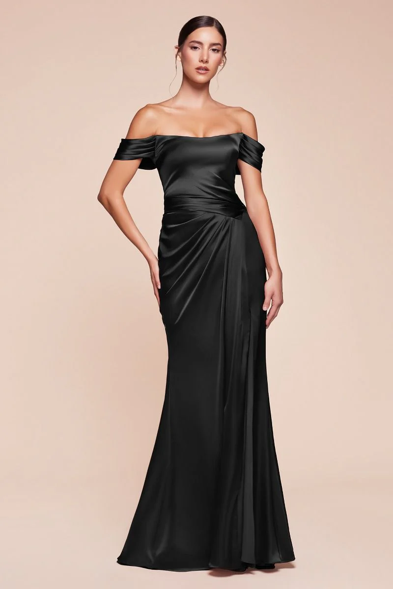 EMERSON GOWN - OFF THE SHOULDER LUXE SATIN DRESS - Image 8