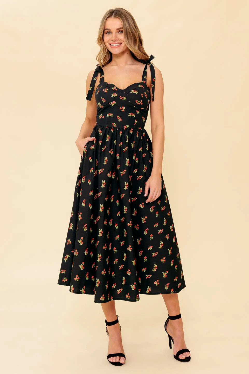 ENCHANTING MOMENTS WOVEN MIDI DRESS - Image 5
