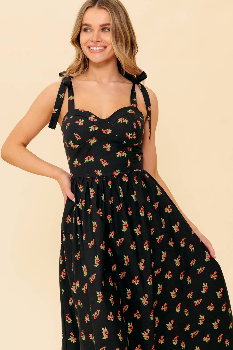 ENCHANTING MOMENTS WOVEN MIDI DRESS - Image 7
