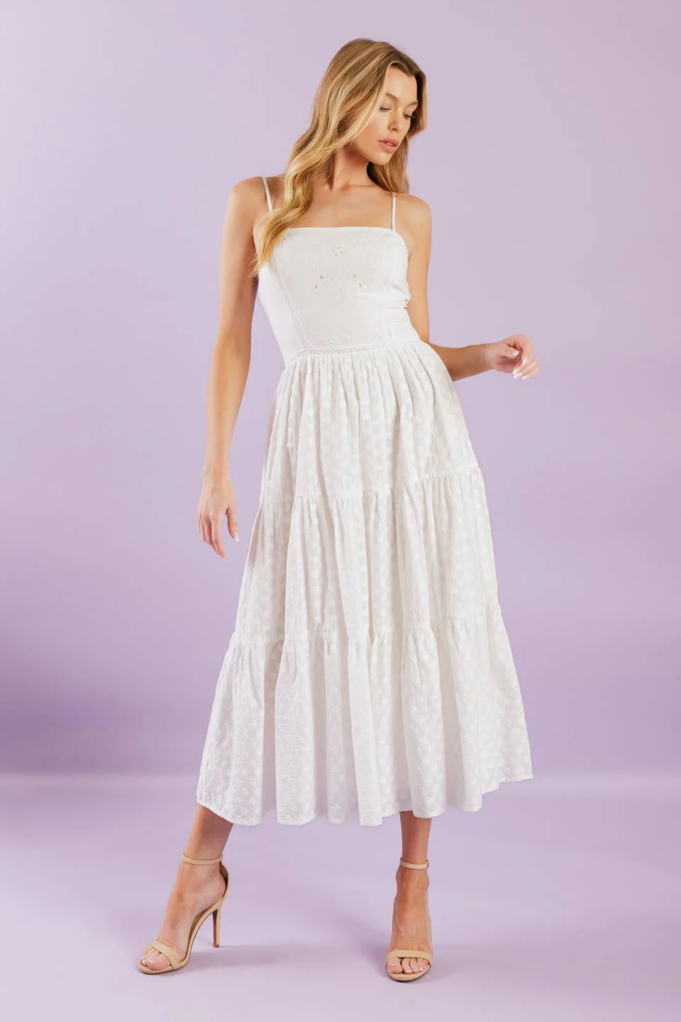 ENCHANTING MOMENTS WOVEN MIDI DRESS - Image 3