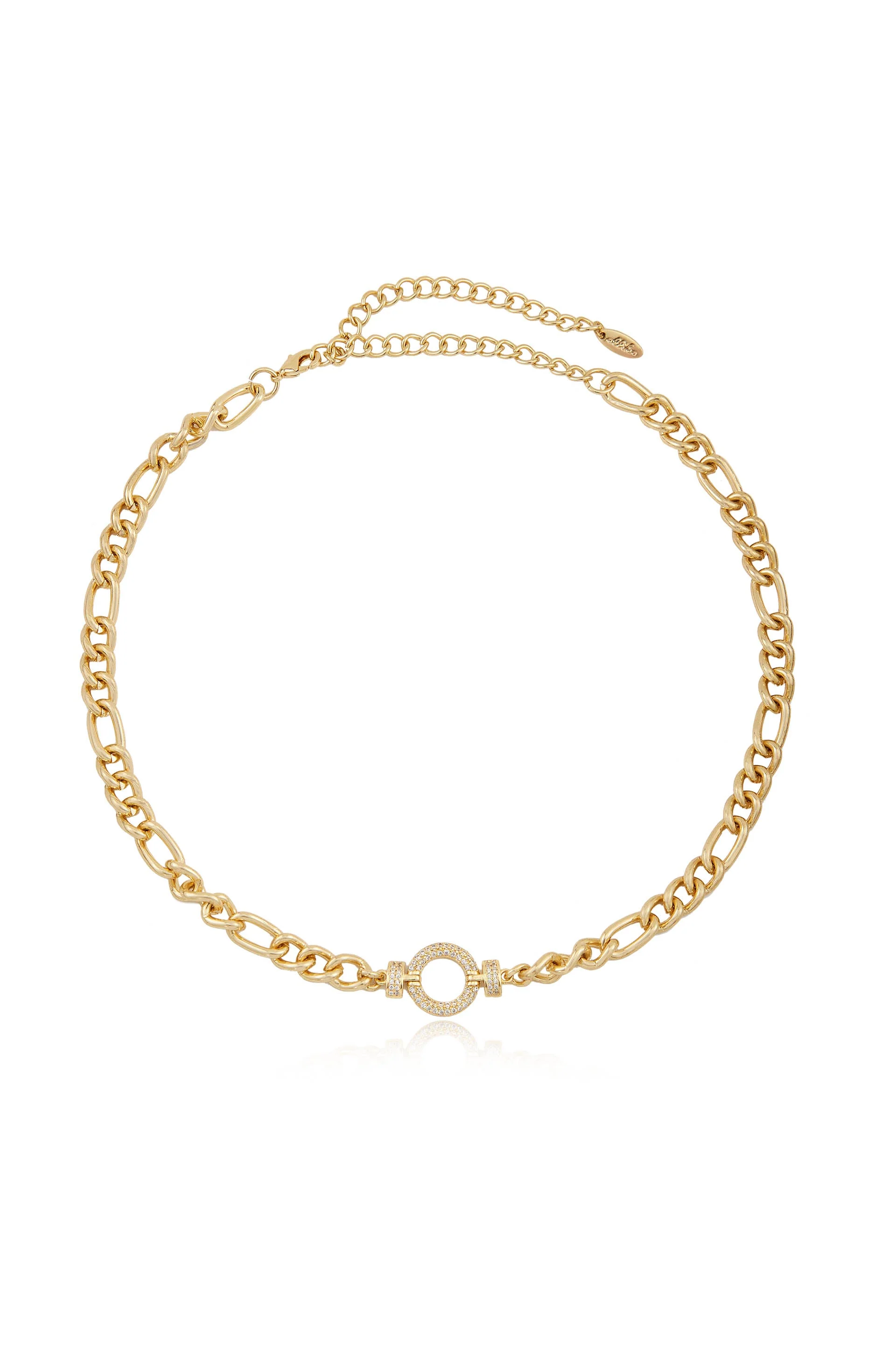 Eternity Crystal Circle Chain Link Necklace - Image 2