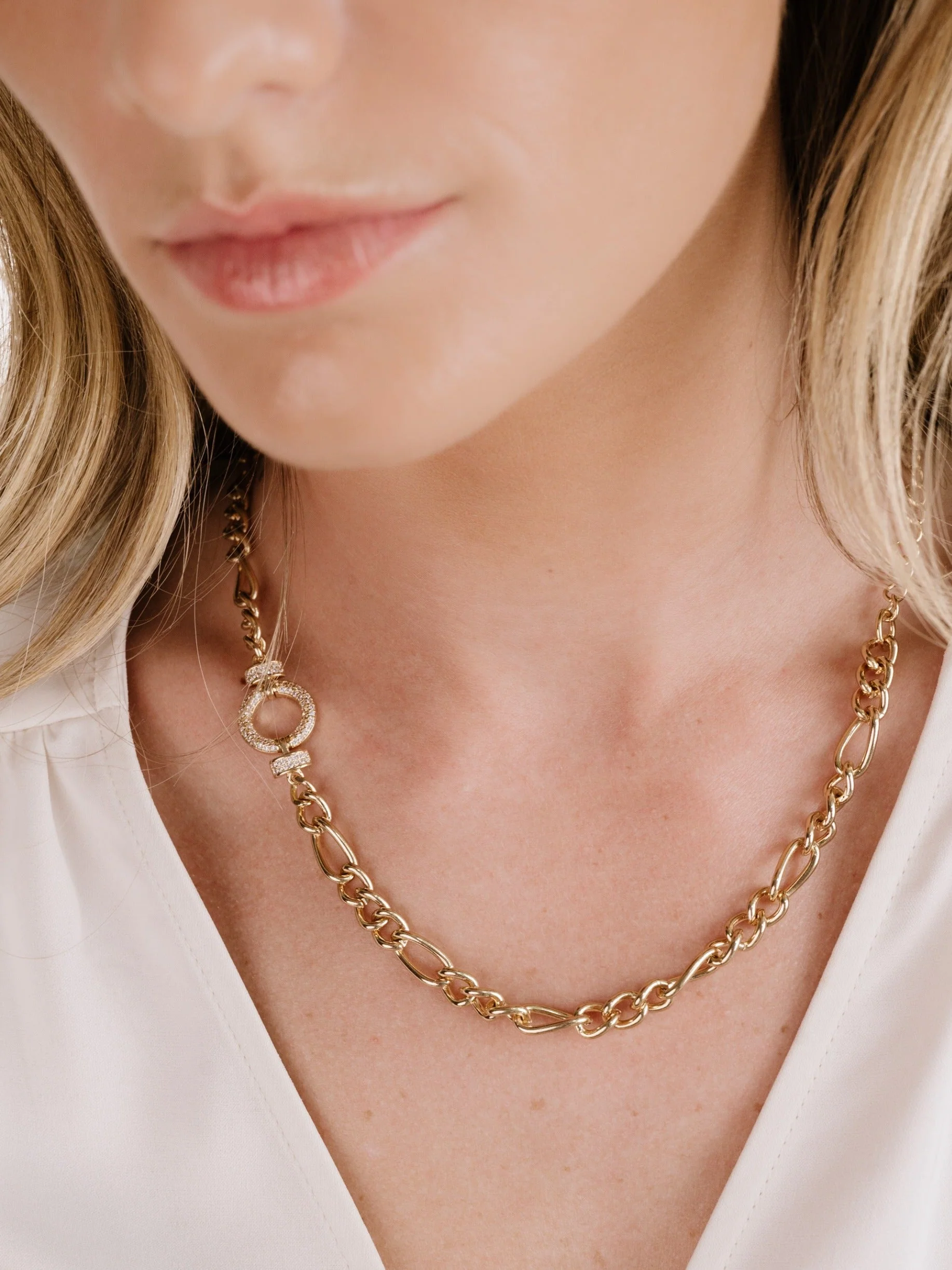 Eternity Crystal Circle Chain Link Necklace - Image 5