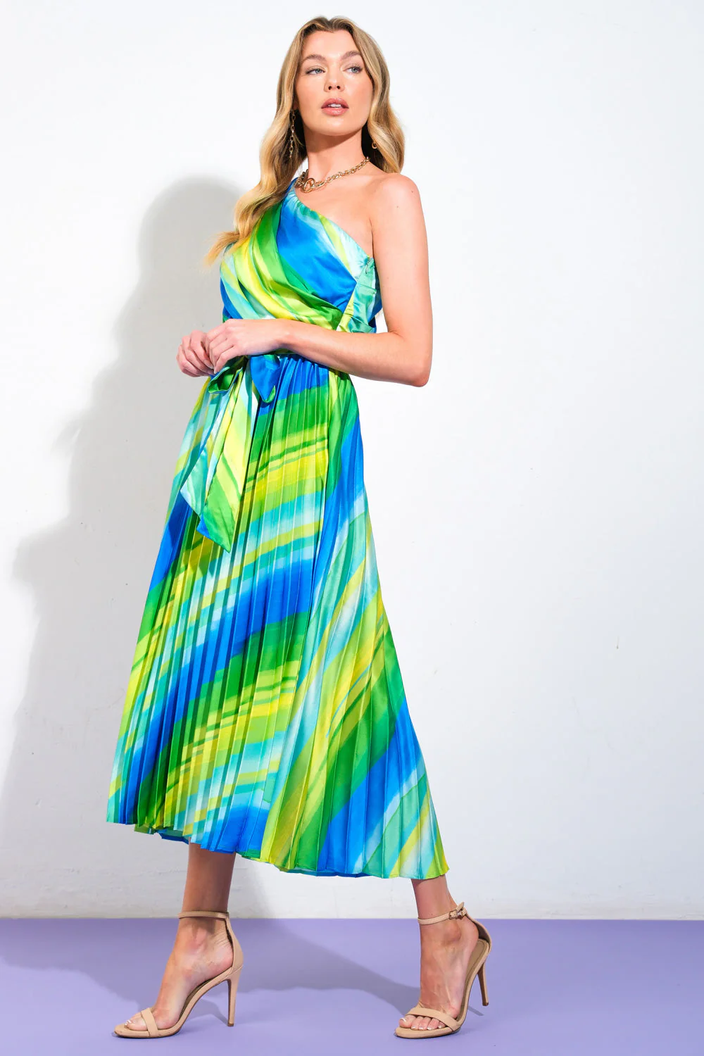 EXUBERANT ELEGANCE - ONE SHOULDER MIDI DRESS - Image 6