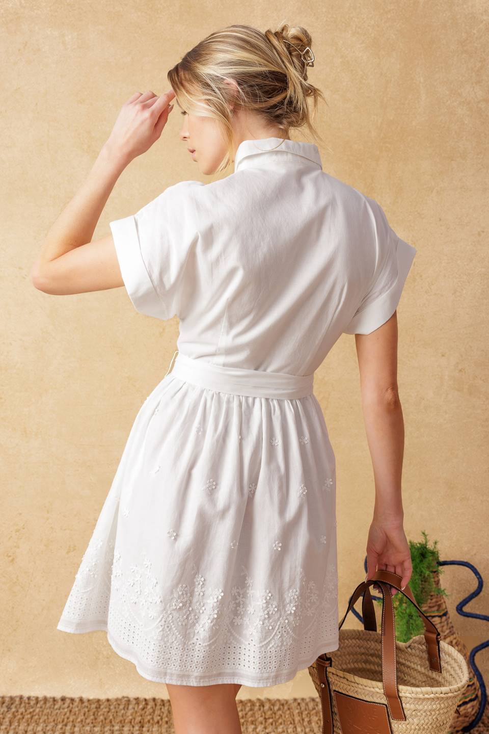 FEEL THE VIBE WOVEN MINI DRESS - Image 3