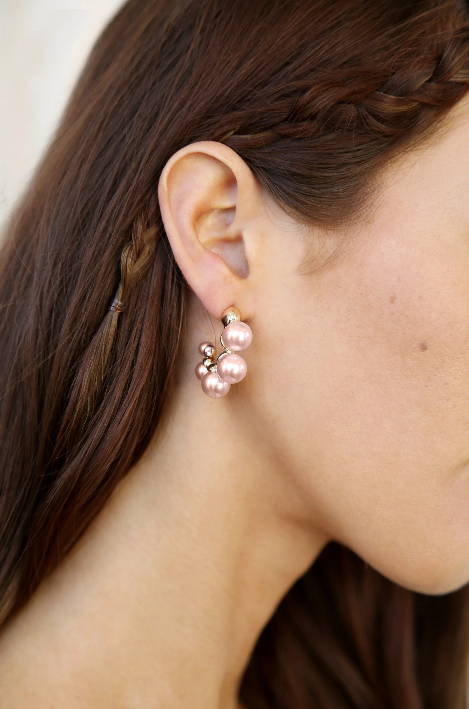 Five Pearls Hoop Earrings - Image 9