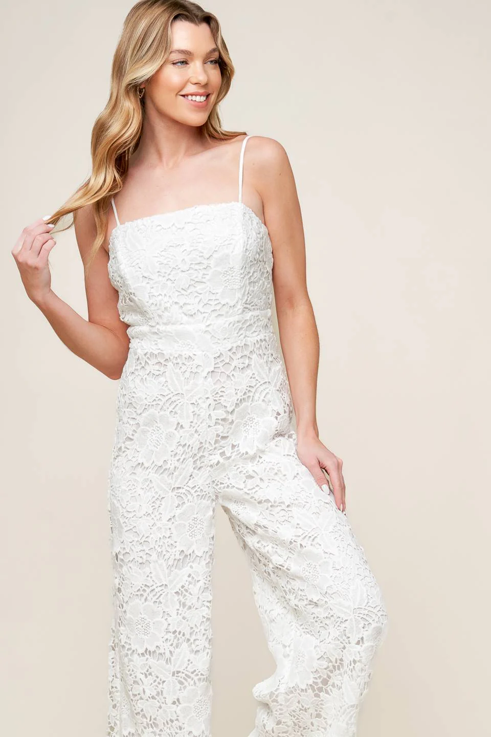 FOREVER YOURS - WHITE LACE BRIDAL JUMPSUIT - Image 4