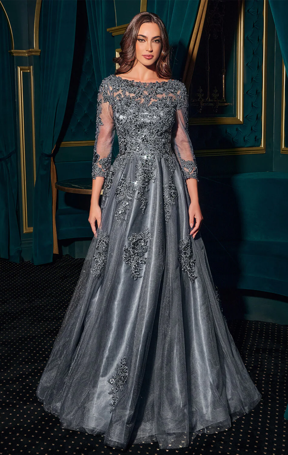 FRANCESCA GOWN - BALL GOWN WITH SLEEVES - Image 2