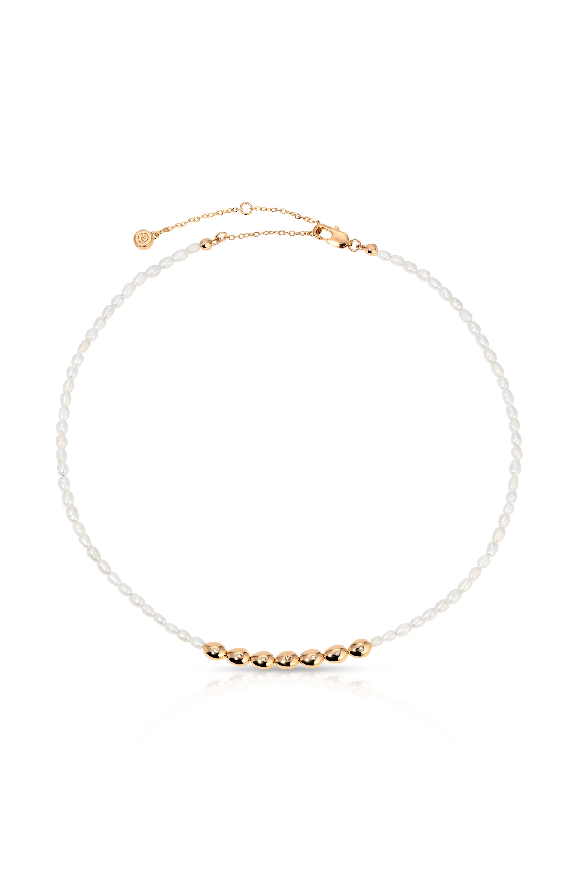Freshwater Pearl Polished Pebble Necklace - Image 3