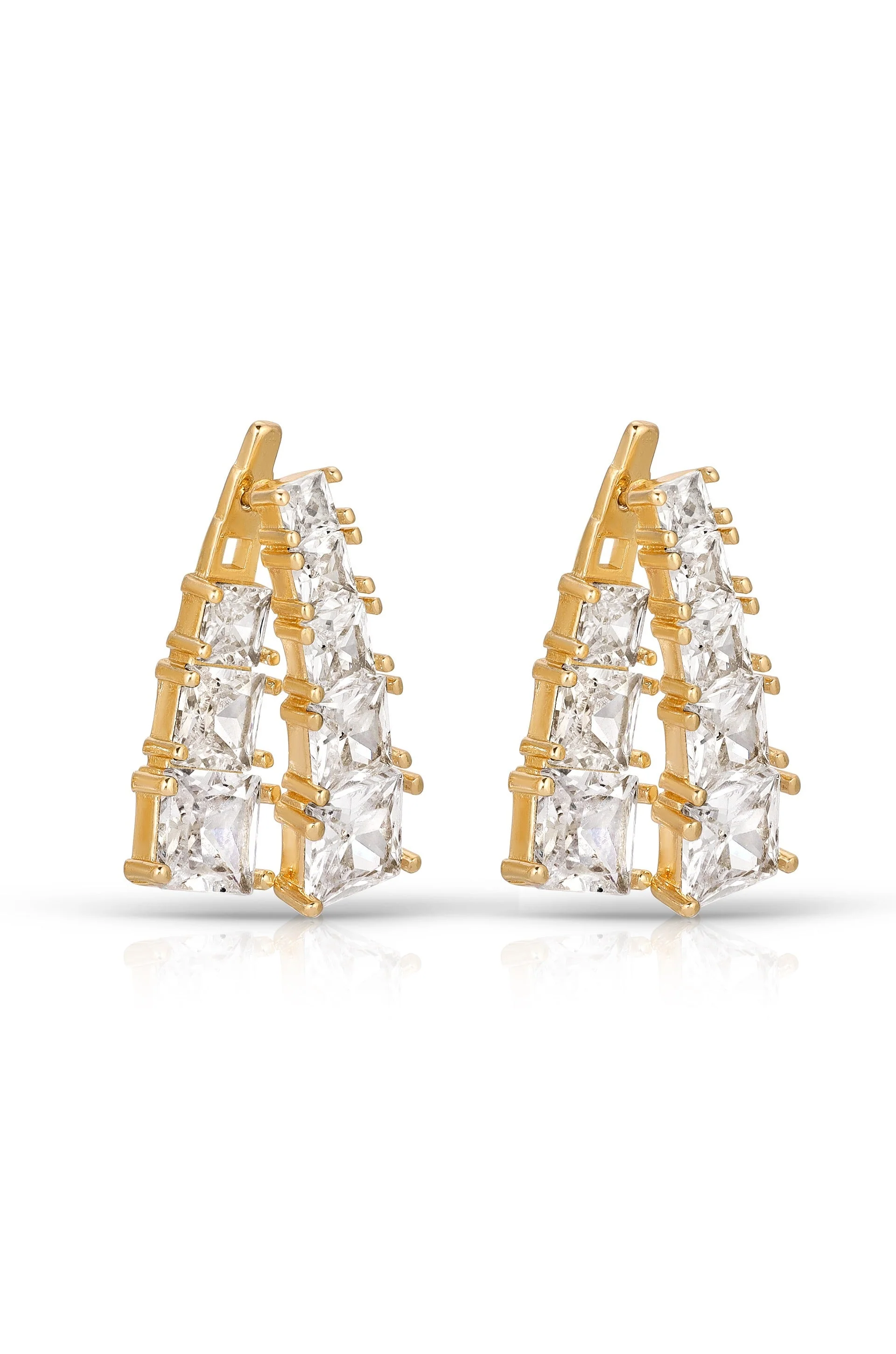 Front and Back Crystal Dangle Earrings - Image 2