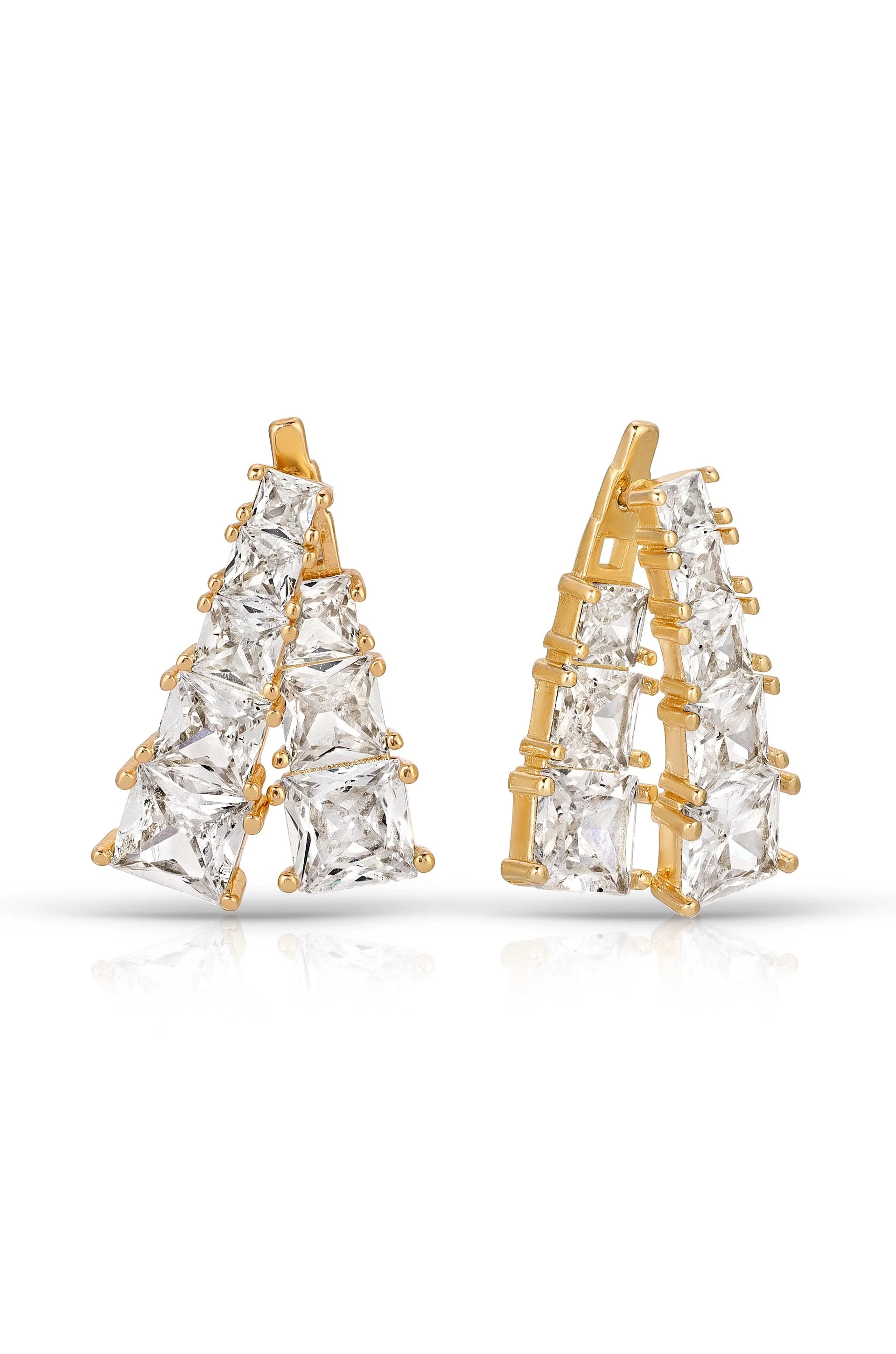 Front and Back Crystal Dangle Earrings - Image 4