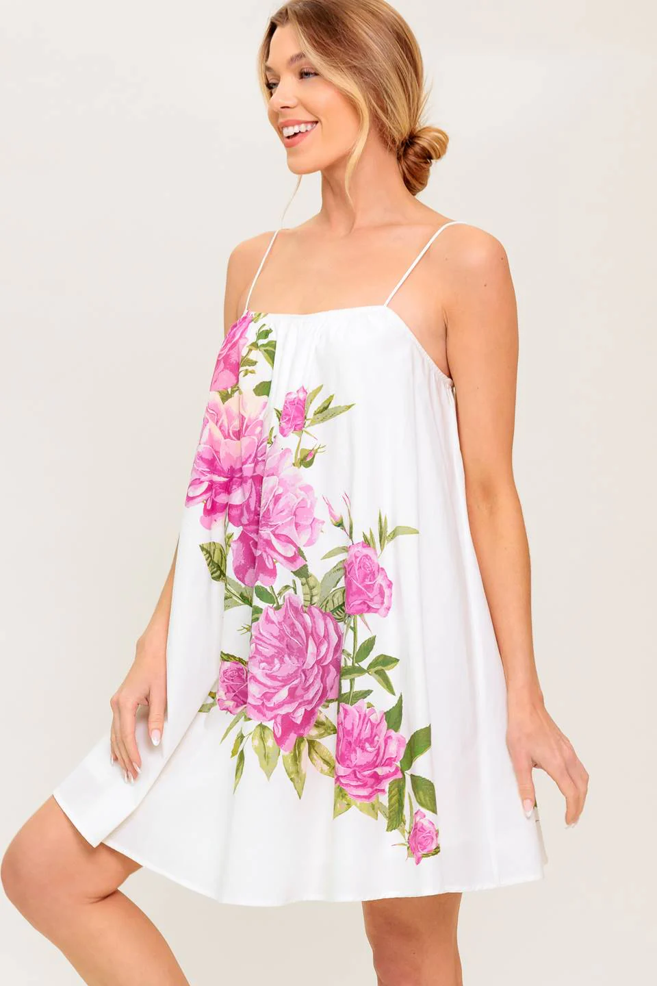 GARDEN WHISPERS - PINK FLORAL SWING DRESS - Image 7