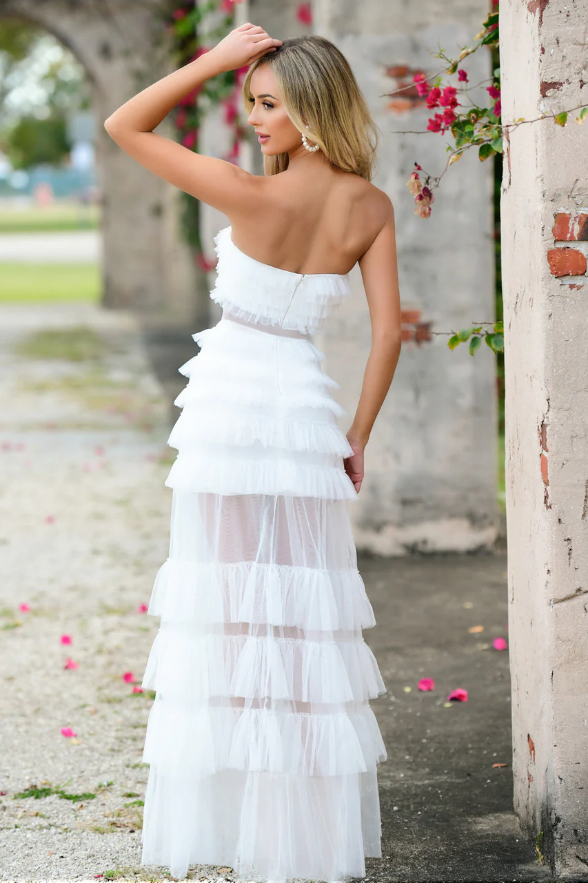 Georgia Maxi Dress - White - Image 3