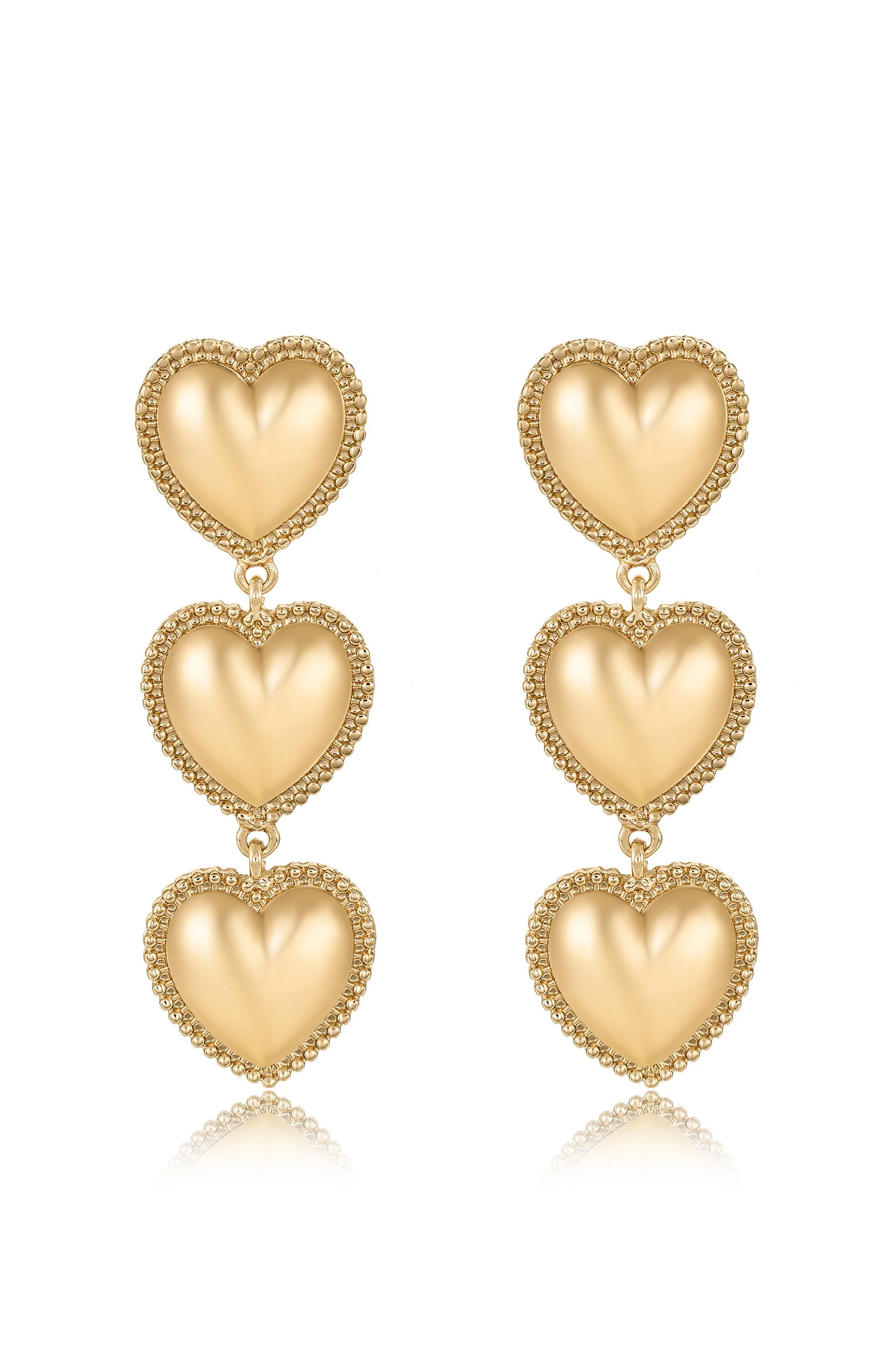Golden Love Drop Dangle Earrings - Image 2