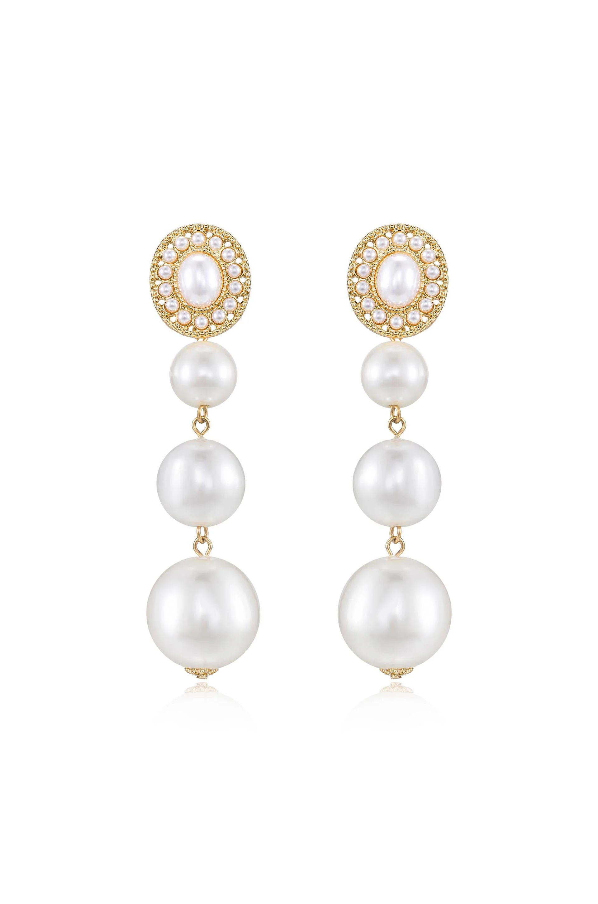 Graduating Pearl Dangle Earrings - Image 2