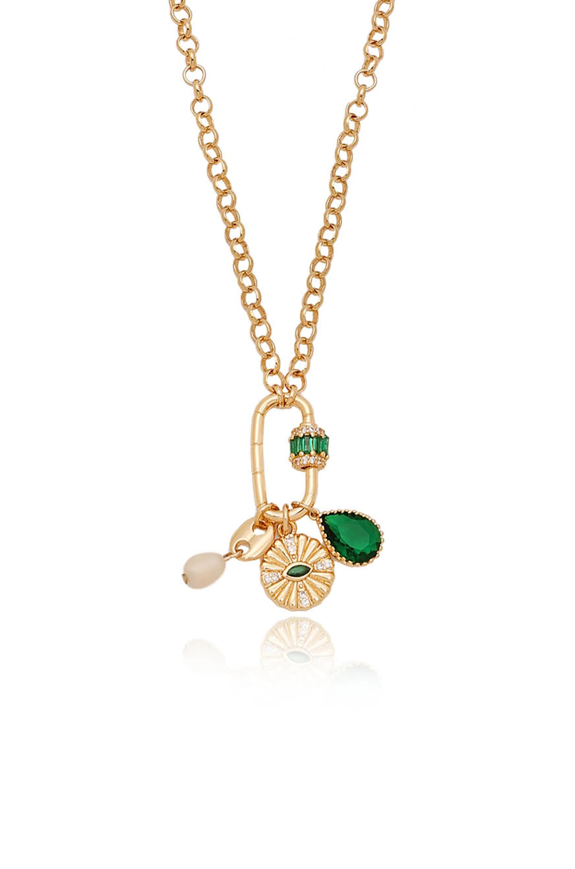 Green Queen Crystal Charm Necklace - Image 2