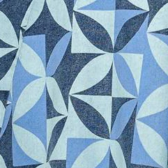 GWENNY - GEOMETRIC BLUE DENIM MIDI DRESS - Image 9