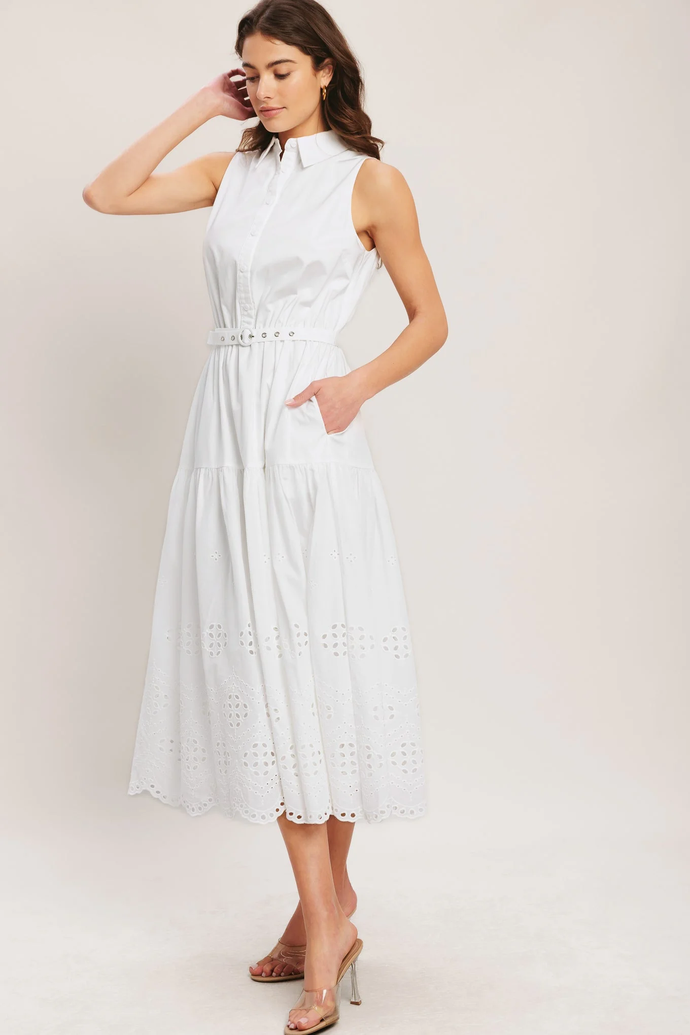 HAMPTONS SUMMER WHITE MIDI DRESS - Image 5