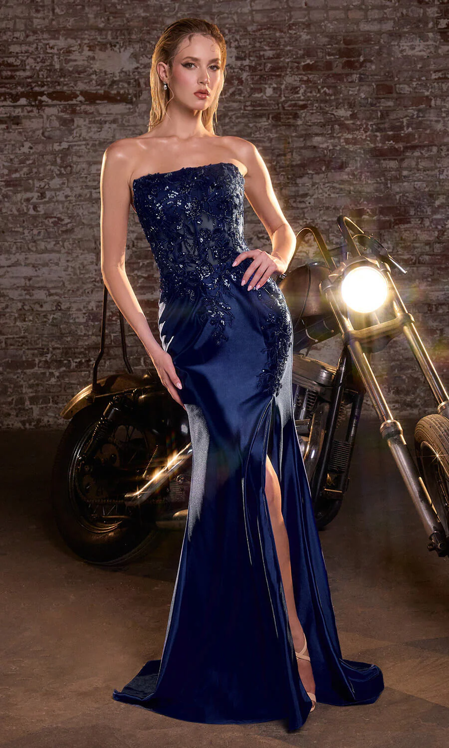 Hayes Gown - Strapless Beaded Satin Evening Dress - Image 2