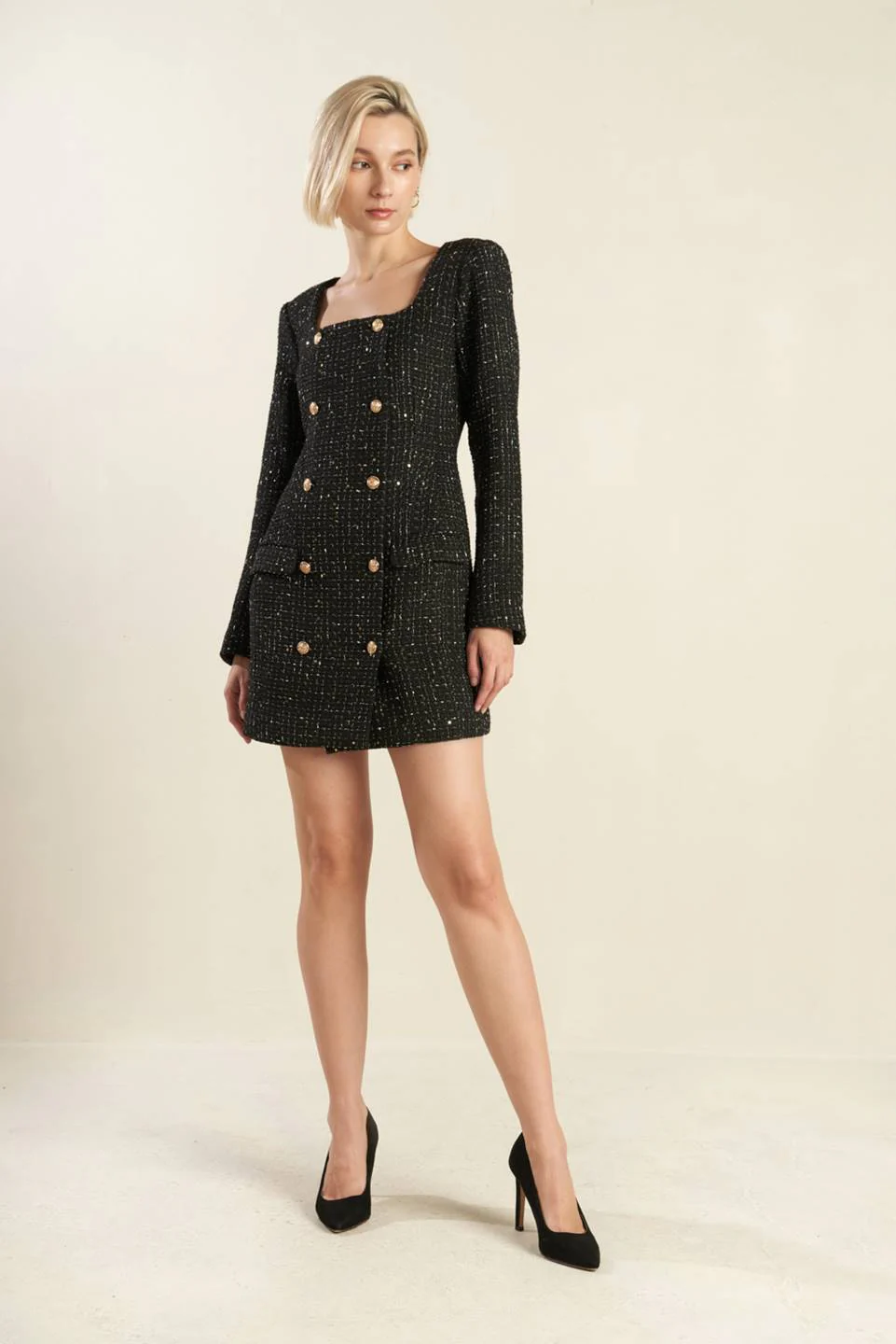 HEART UNBOUND TWEED MINI DRESS - Image 2