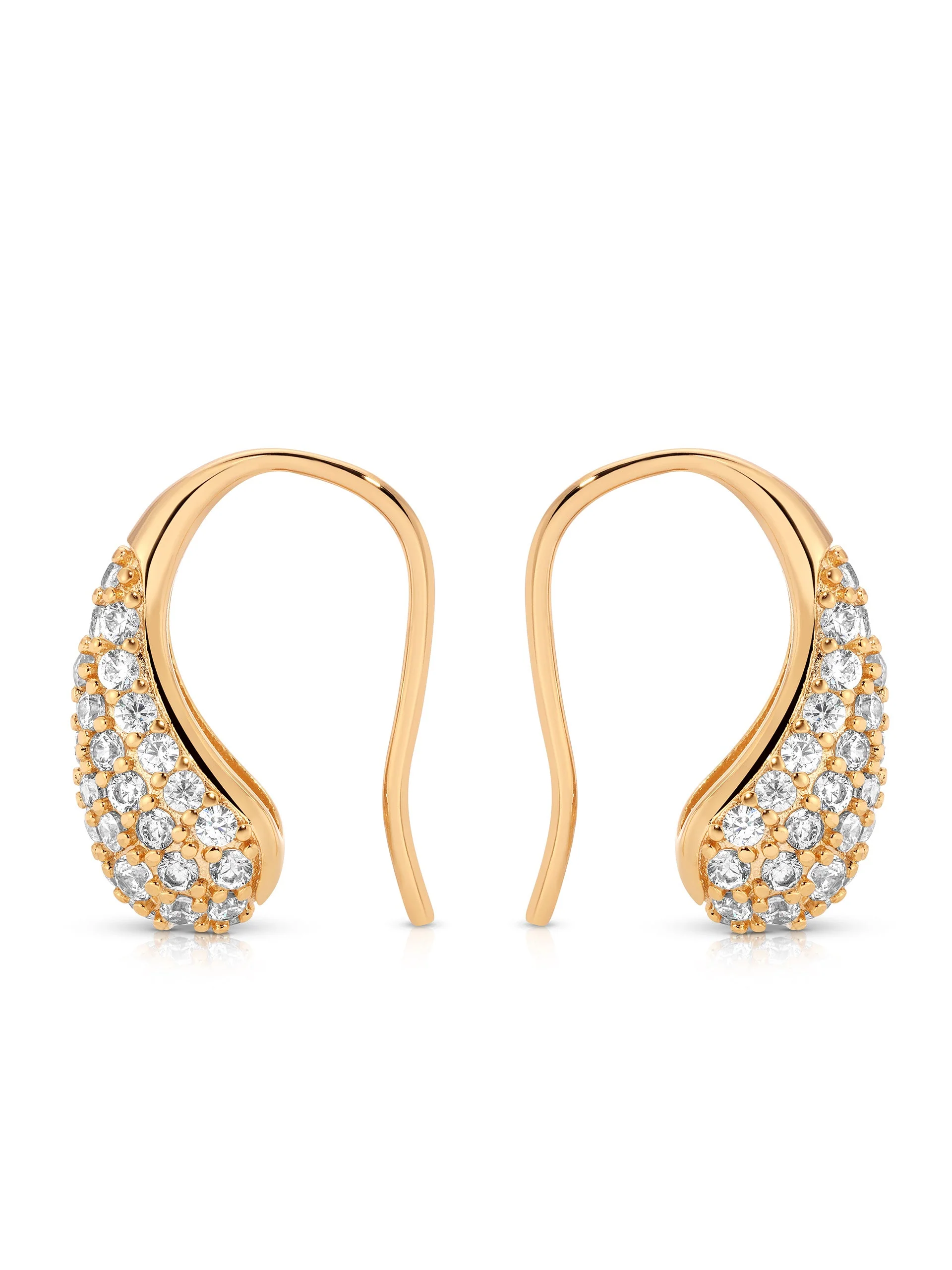 Hooked Pavé and Pearl Earrings - Image 4