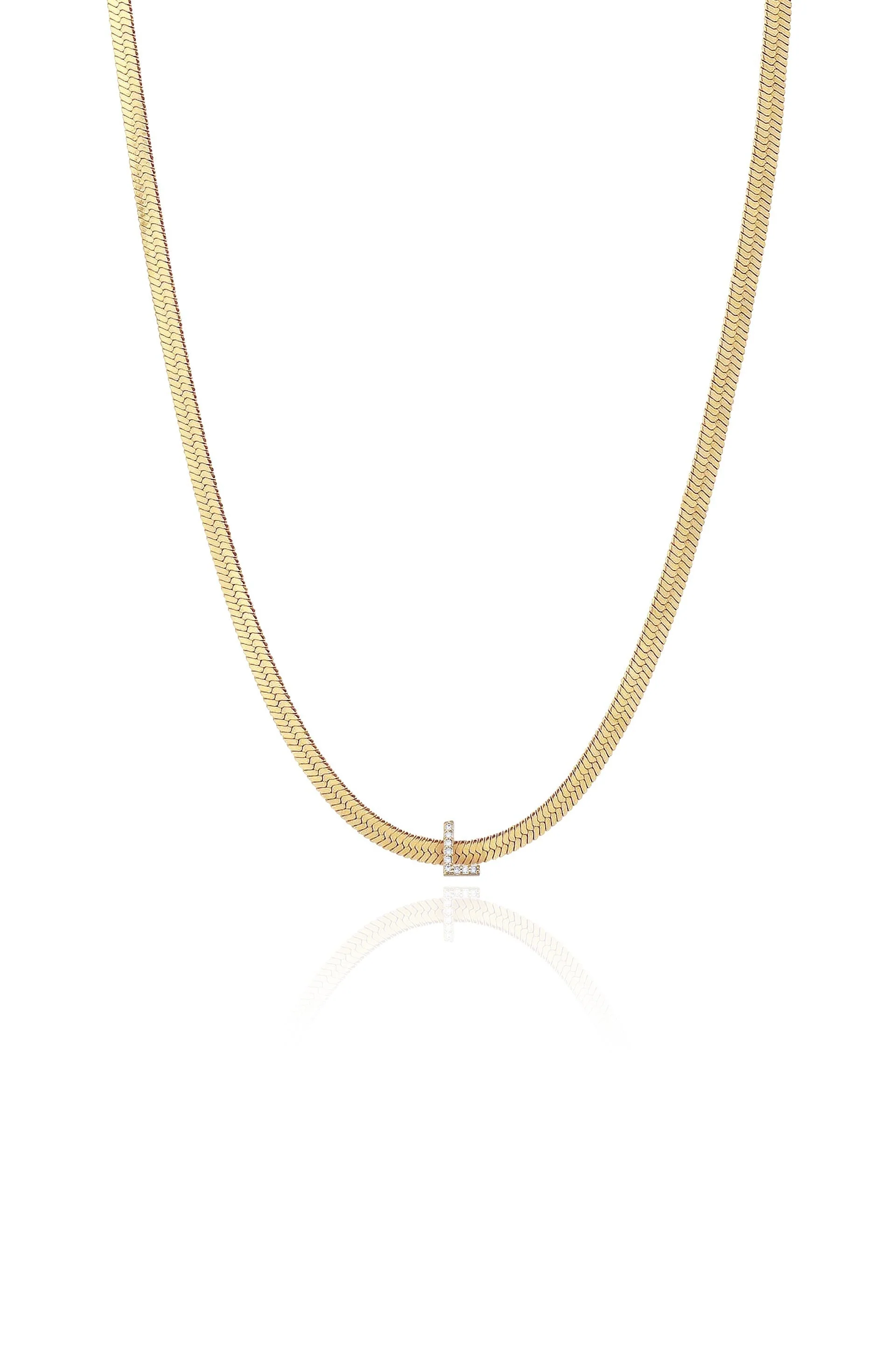 Initial Herringbone Necklace - Image 17