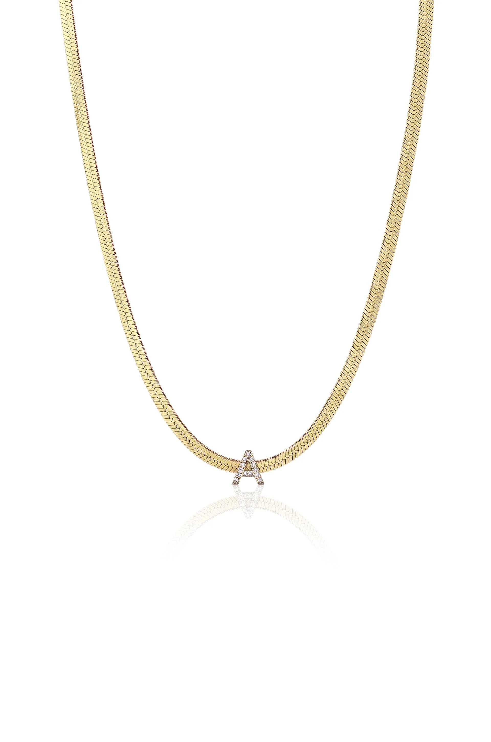 Initial Herringbone Necklace - Image 2