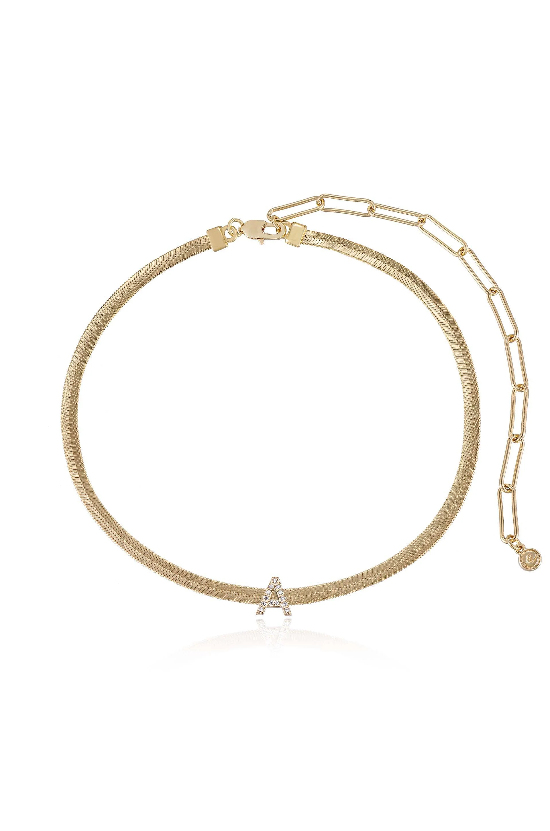 Initial Herringbone Necklace - Image 3