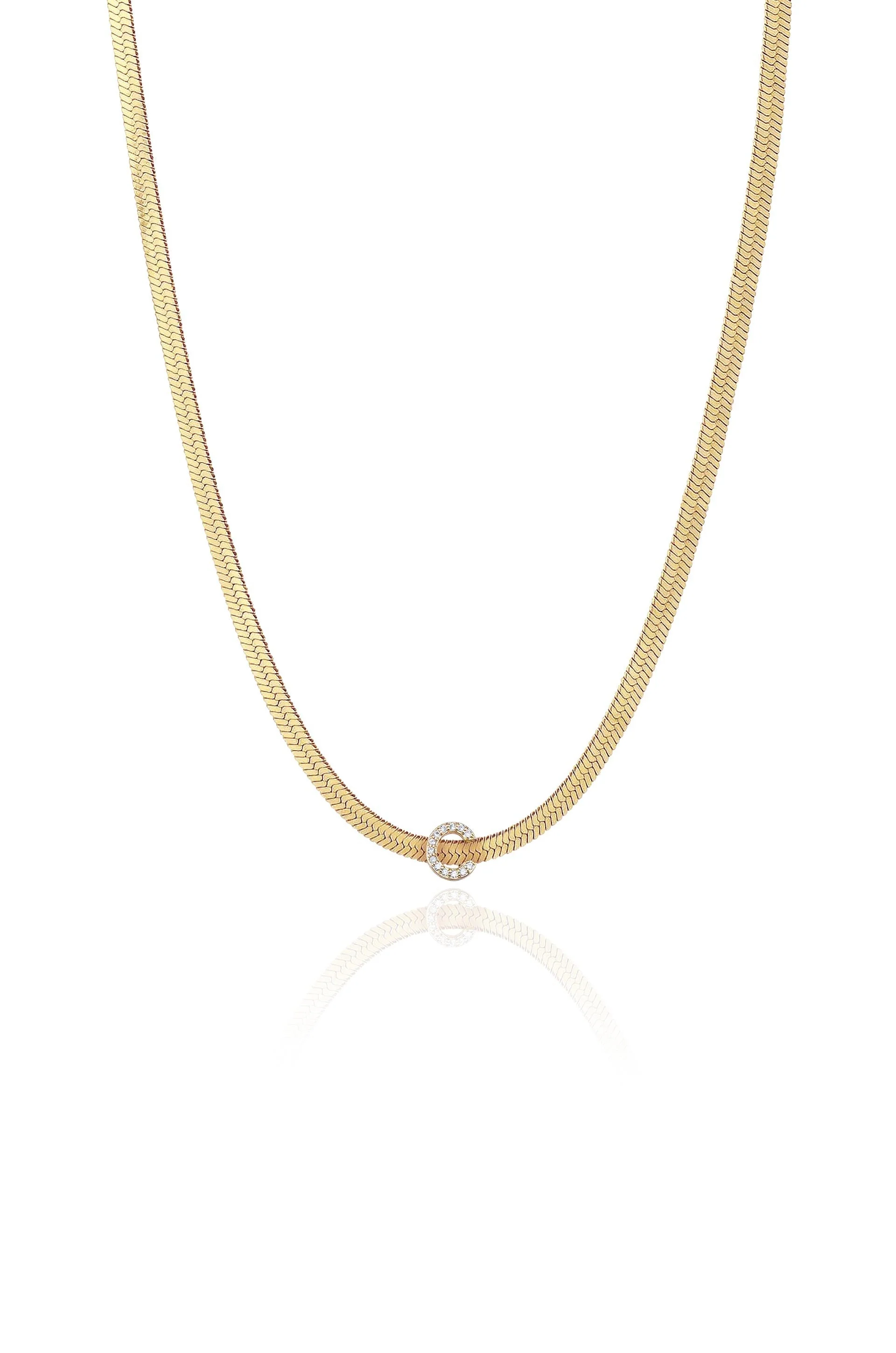 Initial Herringbone Necklace - Image 8