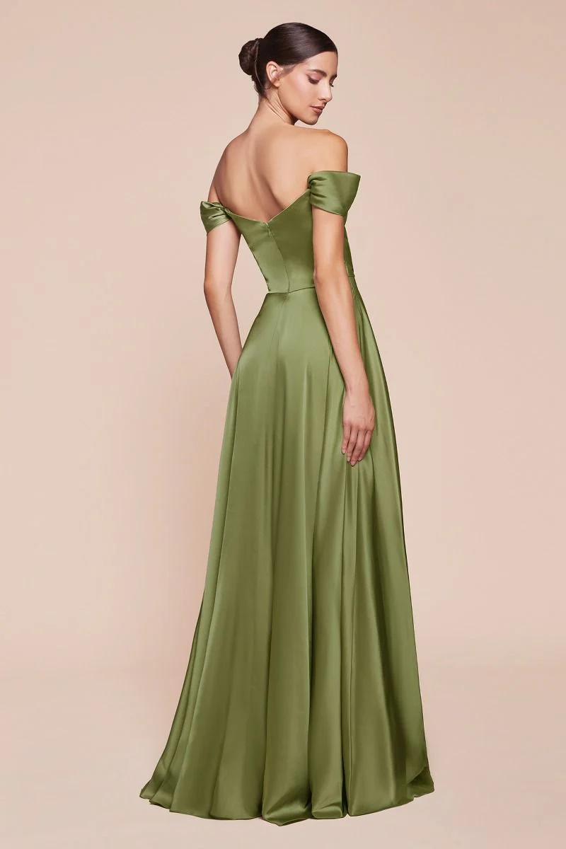 JILLIAN GOWN - A-LINE SOFT SATIN OFF THE SHOULDER DRESS - Image 18