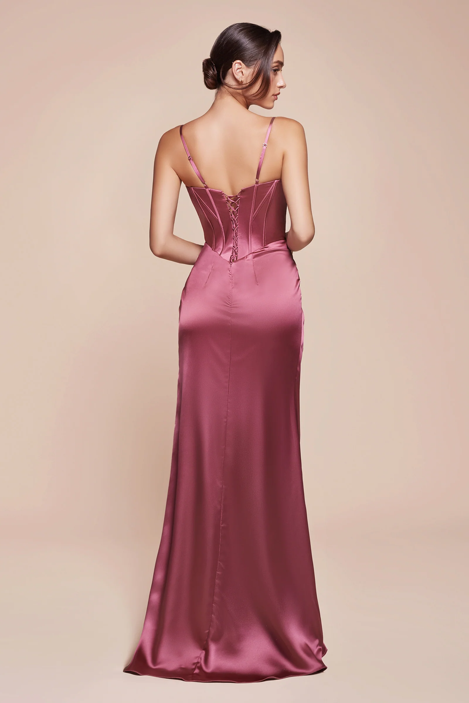 Jocelyn Gown - Fitted Satin Bustier Luxe Satin Gown - Image 5