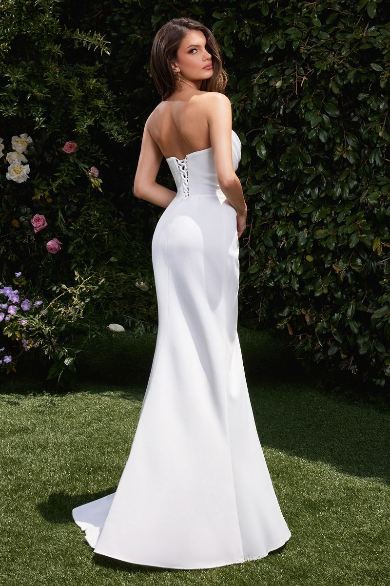 Johanna Gown - Off White Strapless Fitted Gown - Image 3
