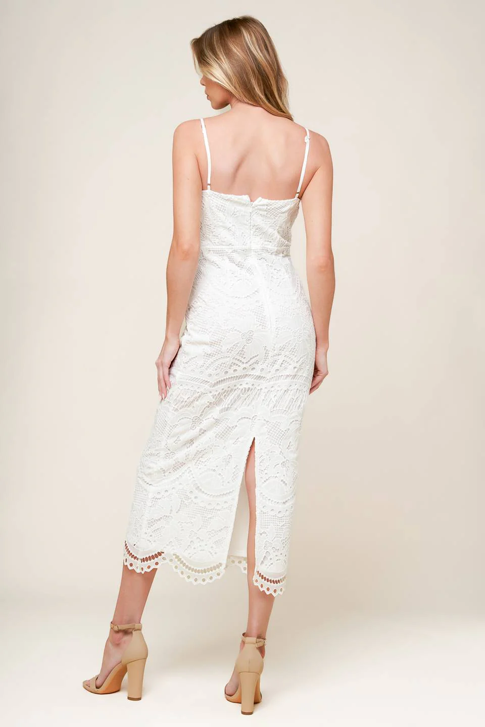JOSEPHINE LACE MIDI DRESS - OFF WHITE - Image 2