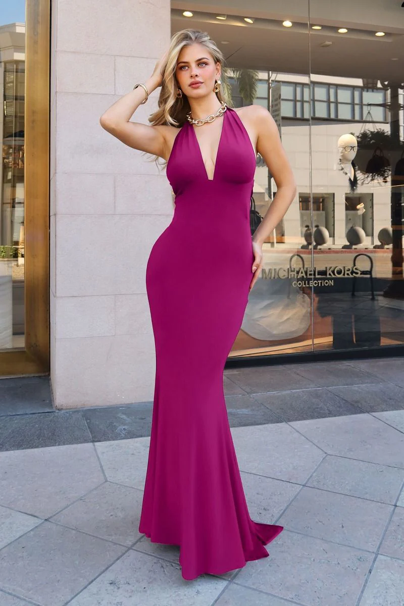 Kara Maxi - Adjustable Halter Tie ITY Dress - Image 6
