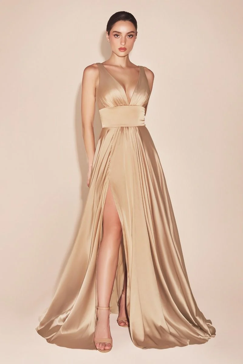 Kinsley Gown - Soft Satin A-line Dress - Image 29