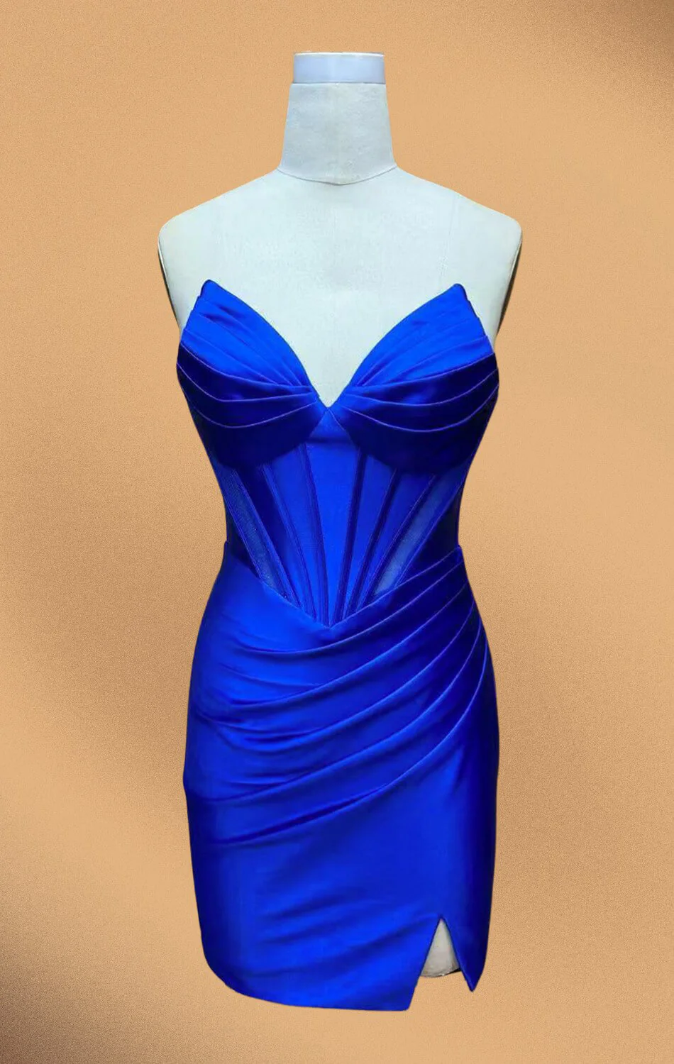 KNOX MINI DRESS - STRAPLESS SATIN COCKTAIL DRESS - Image 9