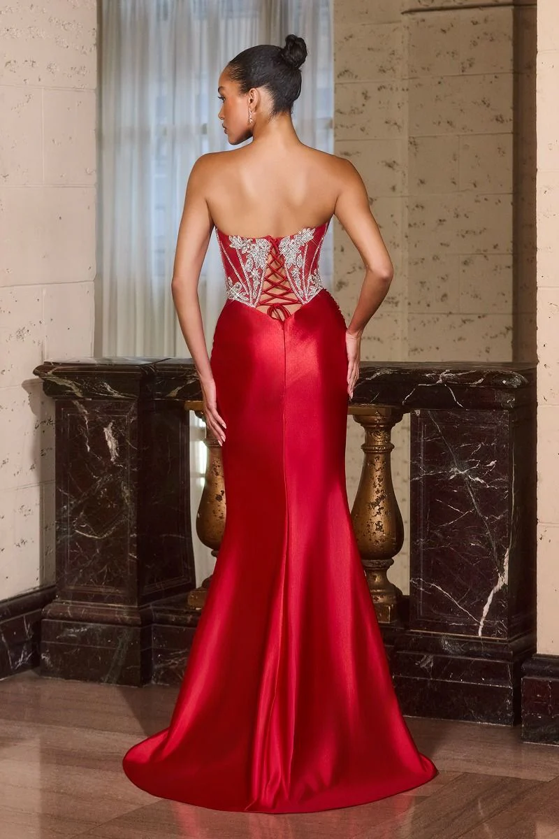 LARISSA GOWN - STRAPLESS CRYSTAL CORSET DRESS - Image 3