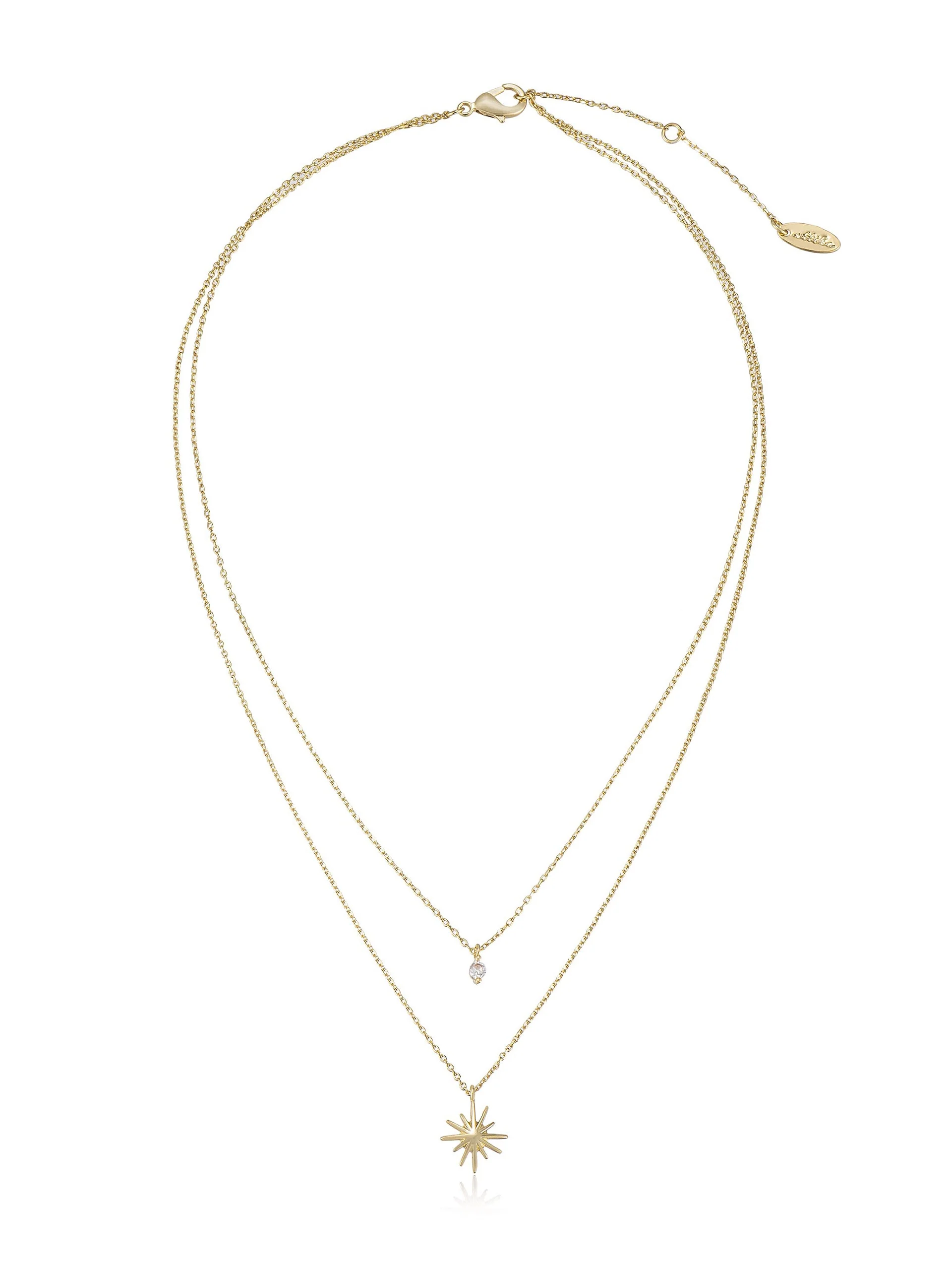 Layered Starburst Crystal Necklace - Image 3