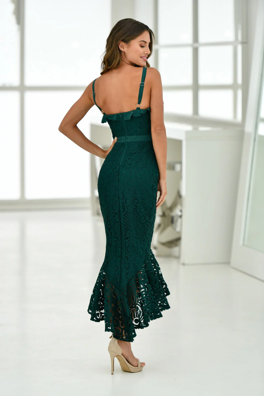 Leanne Midi Dress - Emerald Green - Image 6