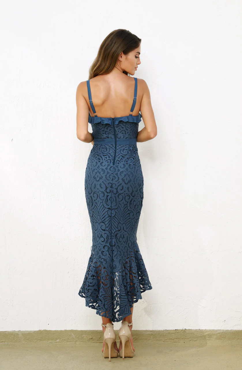 Leanne Midi Dress - Steel Blue - Image 3