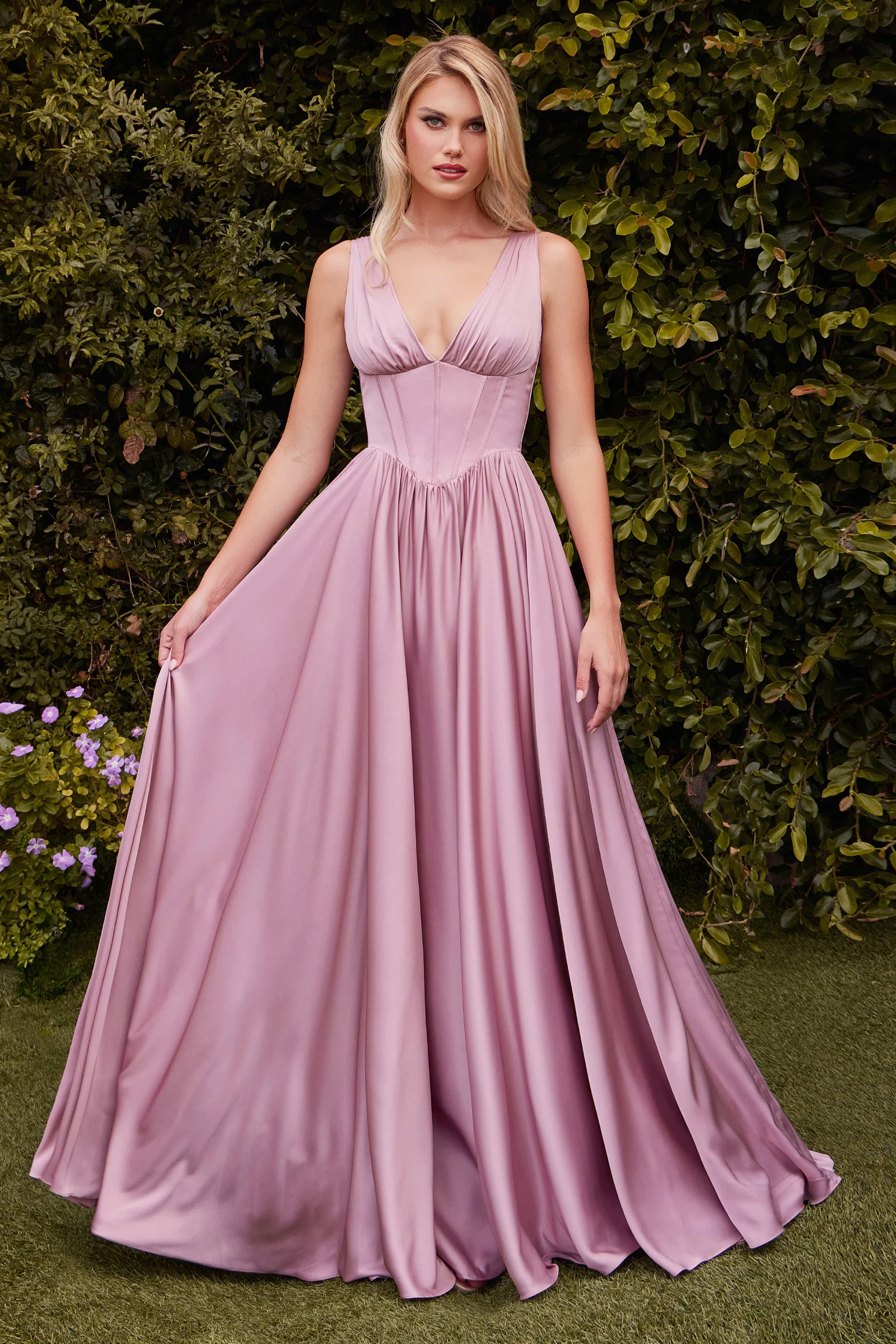 Libby Gown - A-Line Satin Dress - Image 3