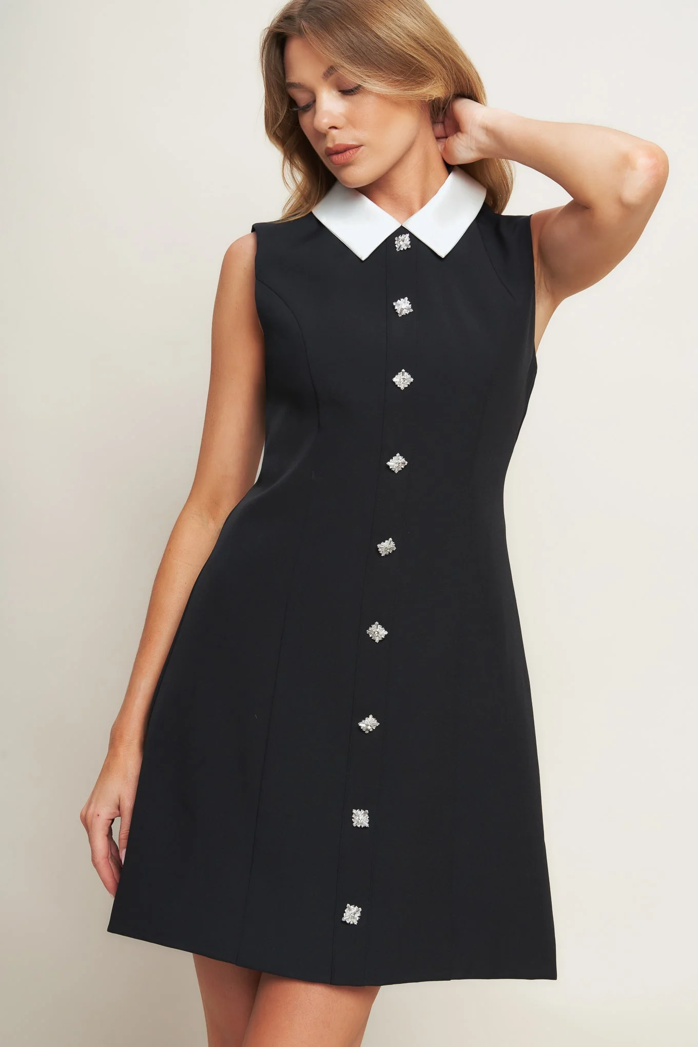 LOVELY MOMENT BLACK MINI DRESS - Image 3