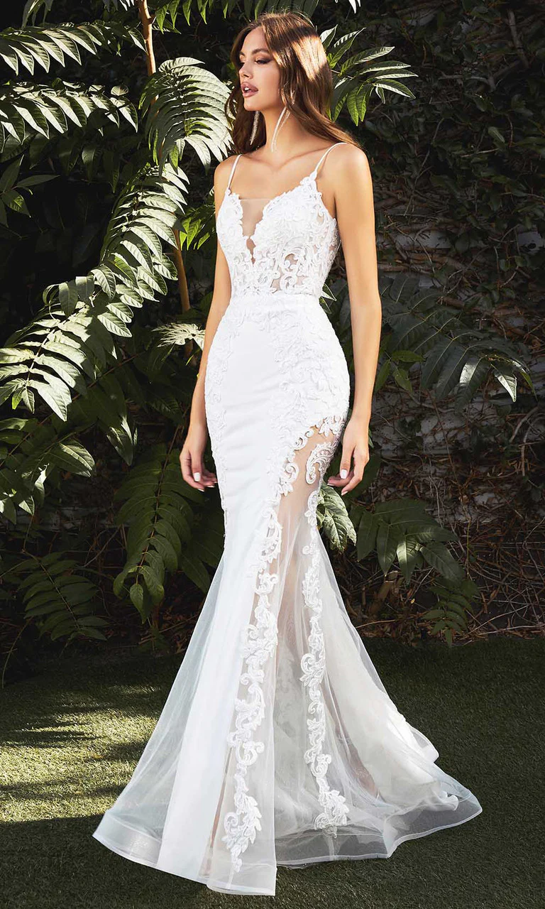 LUCILLE GOWN - MERMAID ILLUSION BRIDAL GOWN - OFF WHITE - Image 3