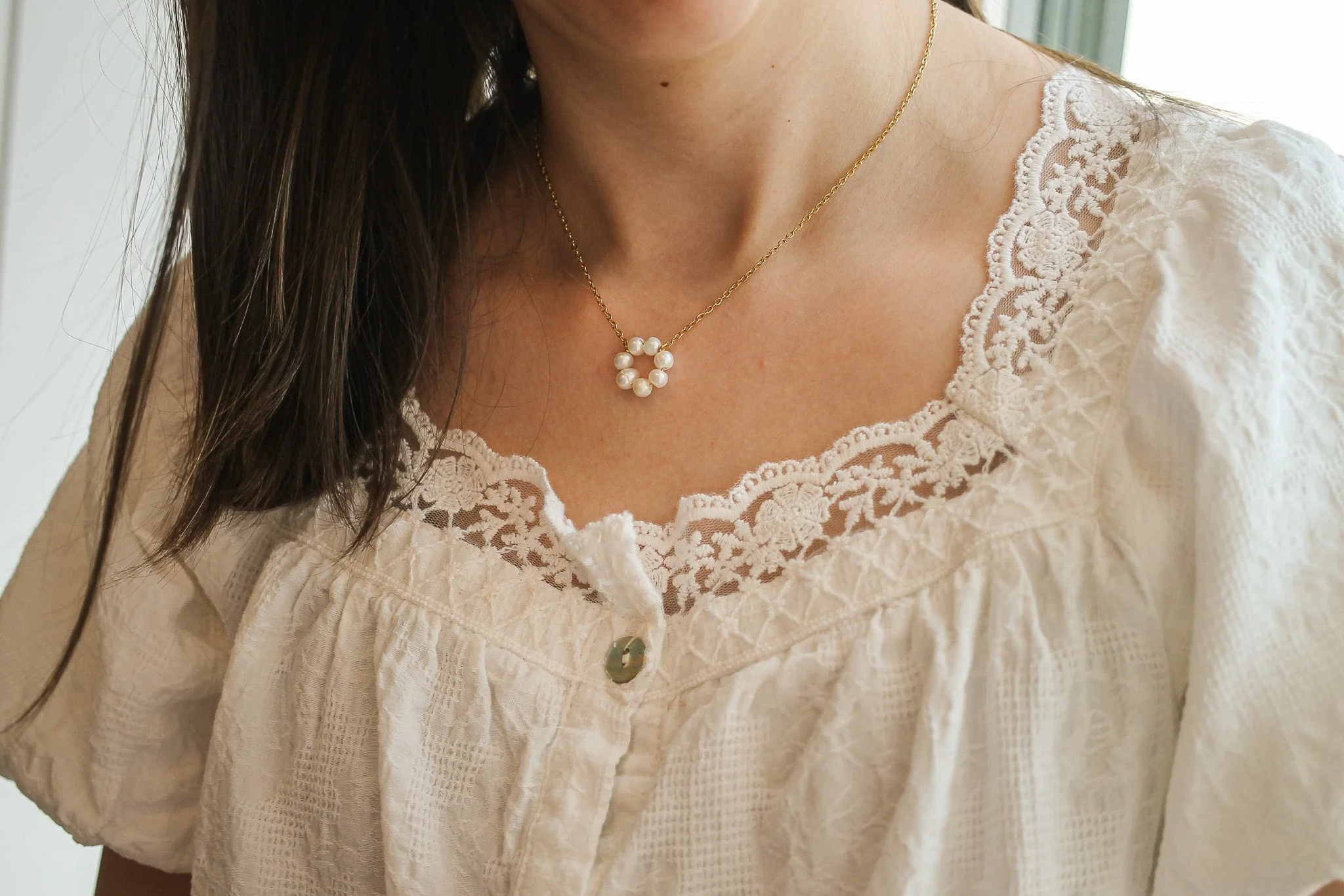 Lucy Necklace in Freshwater Pearl - Image 4