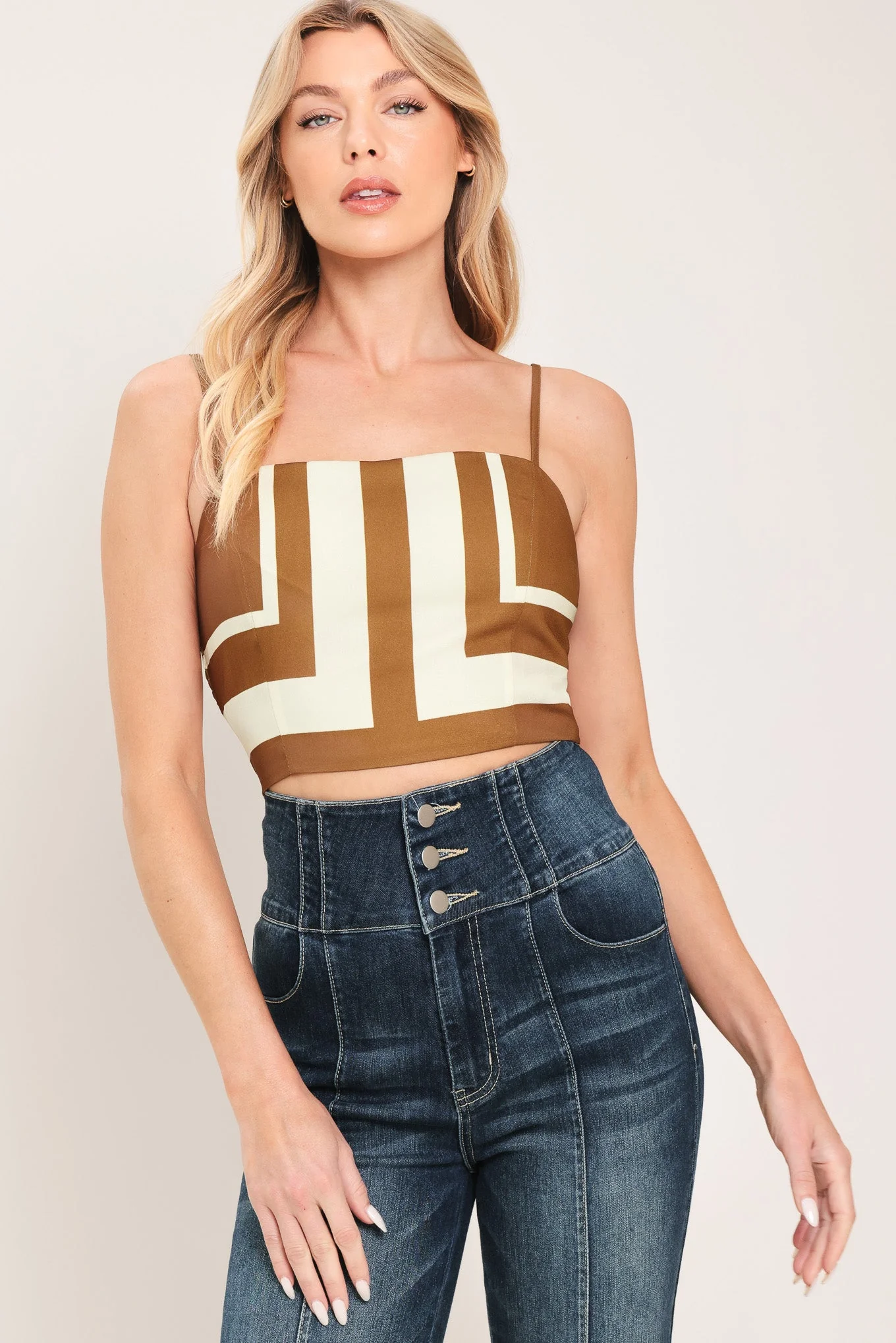 LUXE COAST BROWN & IVORY TOP & PANT SET - Image 3
