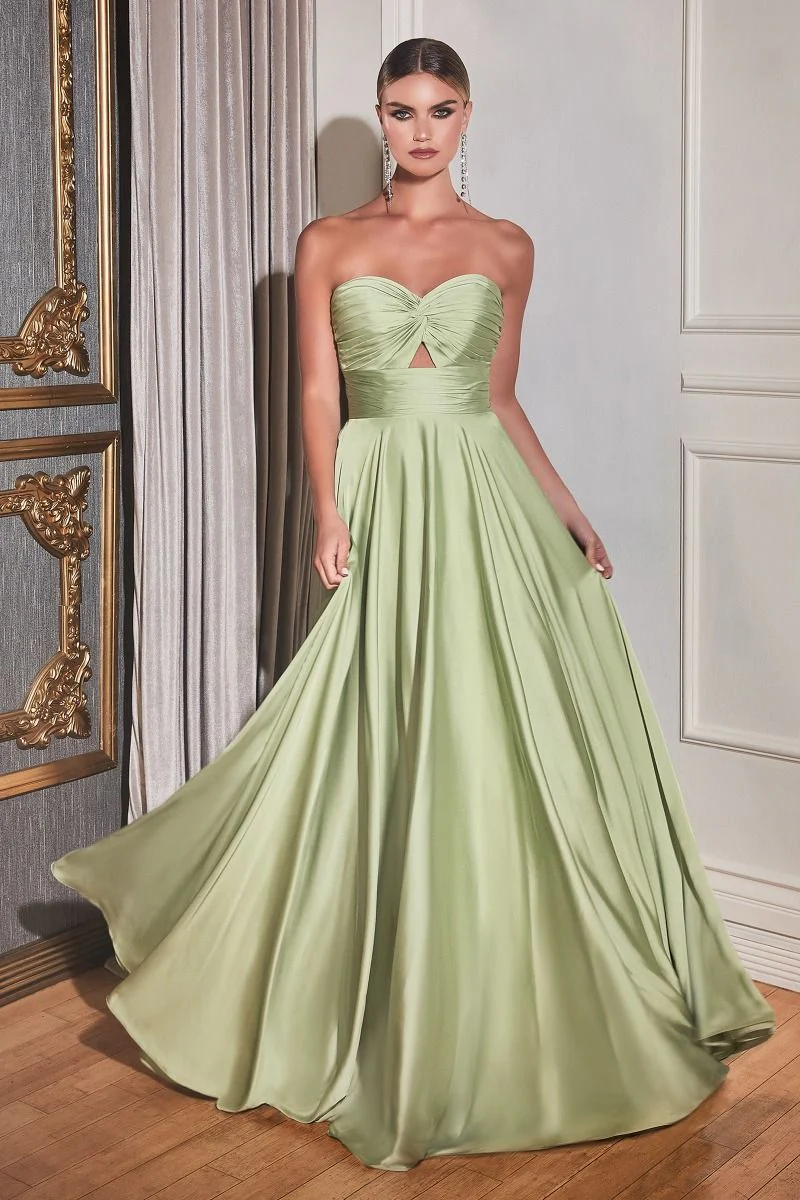 Madigan Gown - STRAPLESS A-LINE SOFT SATIN KEYHOLE DRESS - Image 13