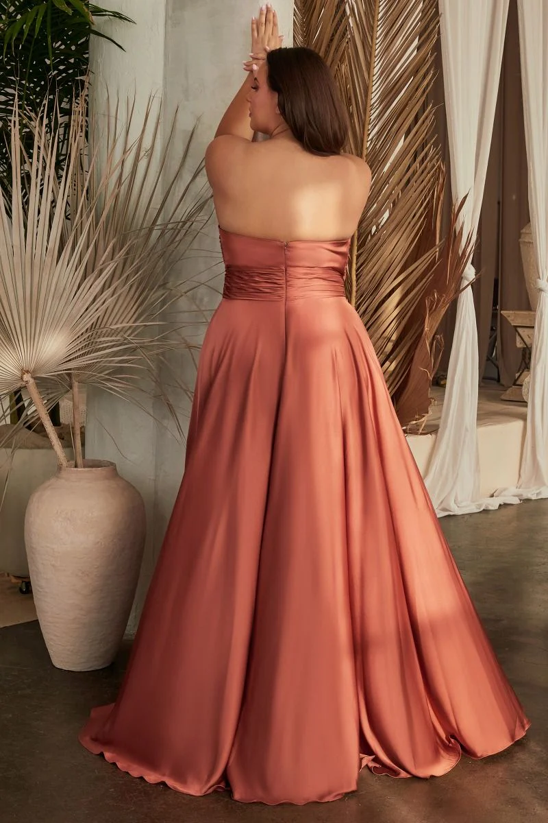 Madigan Gown - STRAPLESS A-LINE SOFT SATIN KEYHOLE DRESS - Image 18