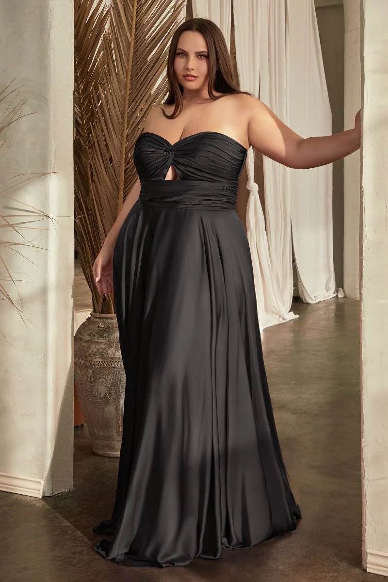 Madigan Gown - STRAPLESS A-LINE SOFT SATIN KEYHOLE DRESS - Image 20