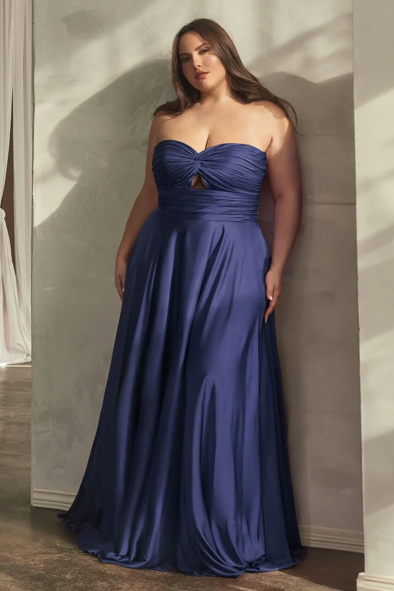 Madigan Gown - STRAPLESS A-LINE SOFT SATIN KEYHOLE DRESS - Image 21