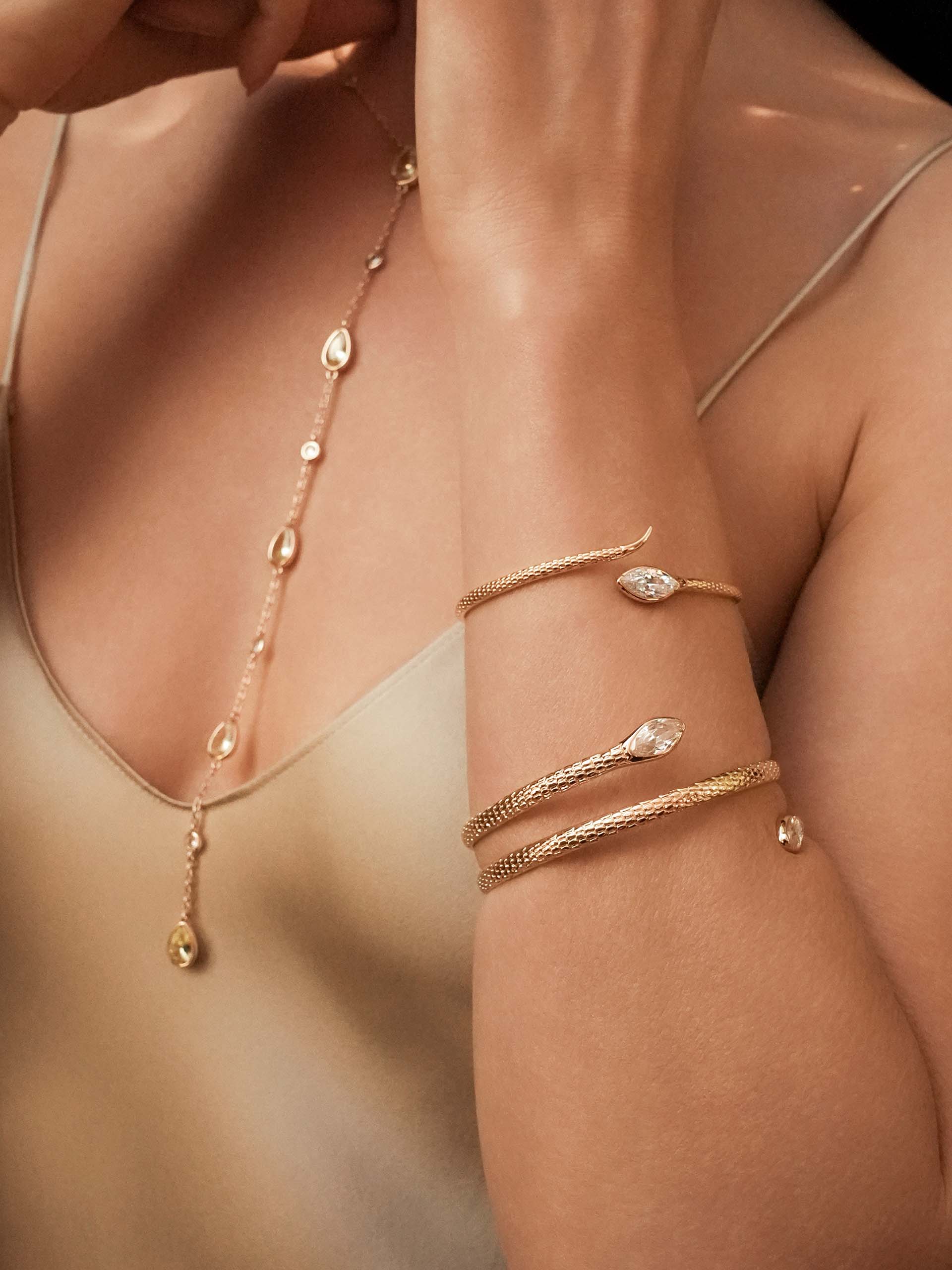 Marquise Crystal Cuff Bracelet - Image 4